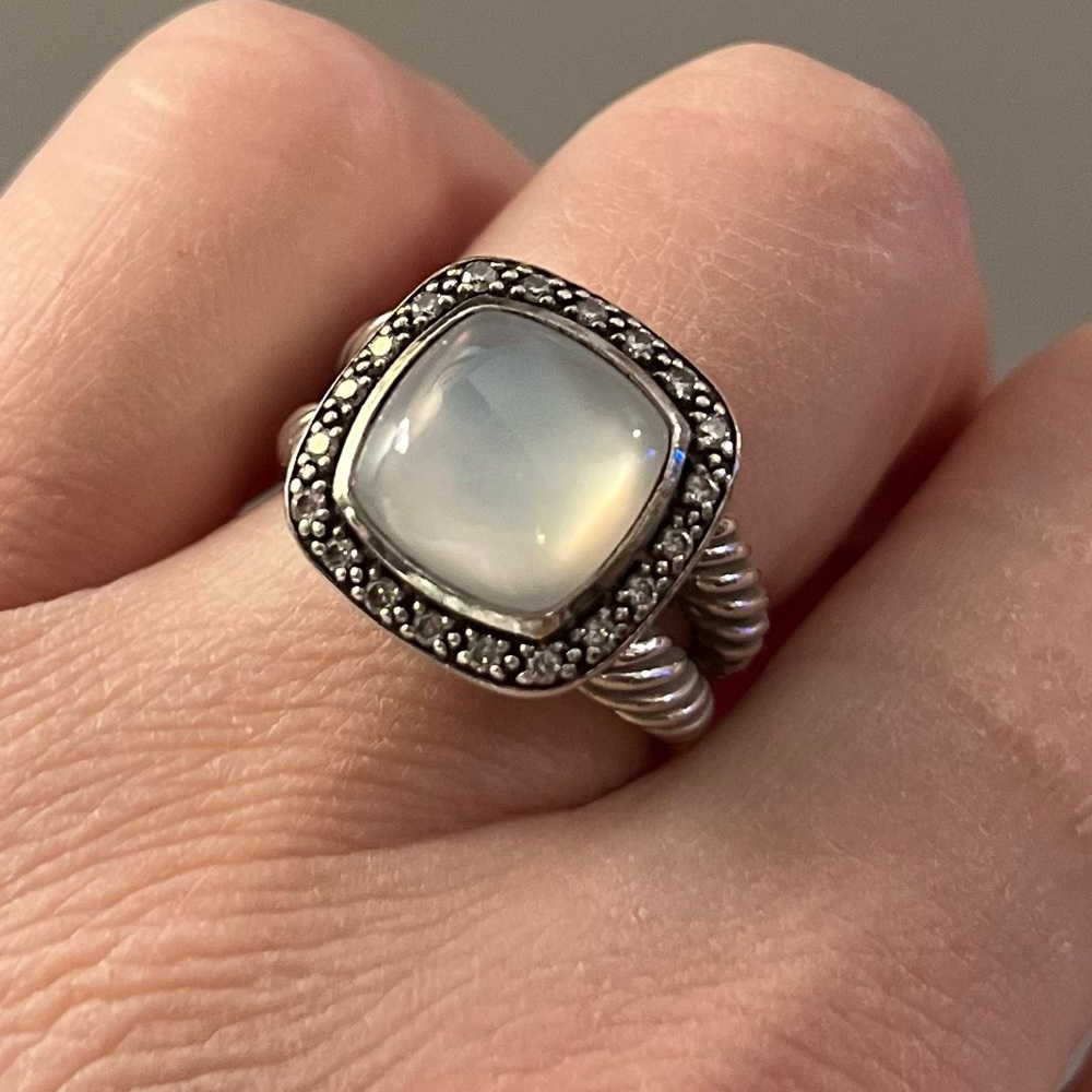 David Yurman Moonstone Albion Ring with Diamonds.